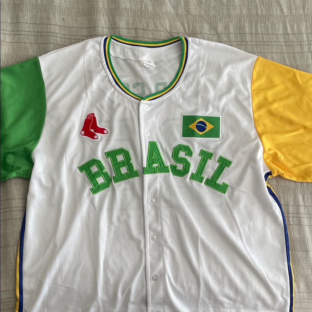 Brazil Themed Red Sox Jersey from Fenway Park